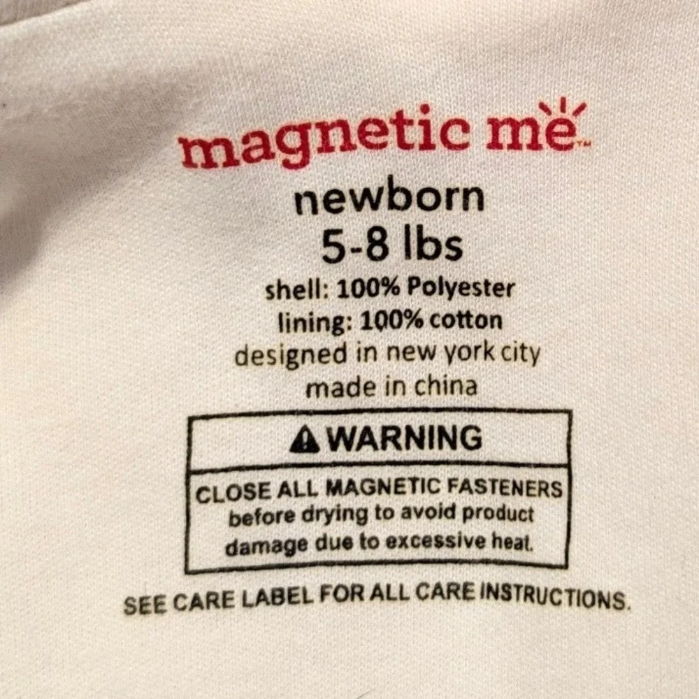 Magnetic Me Newborn Sherpa Fleece Magnetic Pram Suit Bear Ear Hooded Cloud 5-8lb